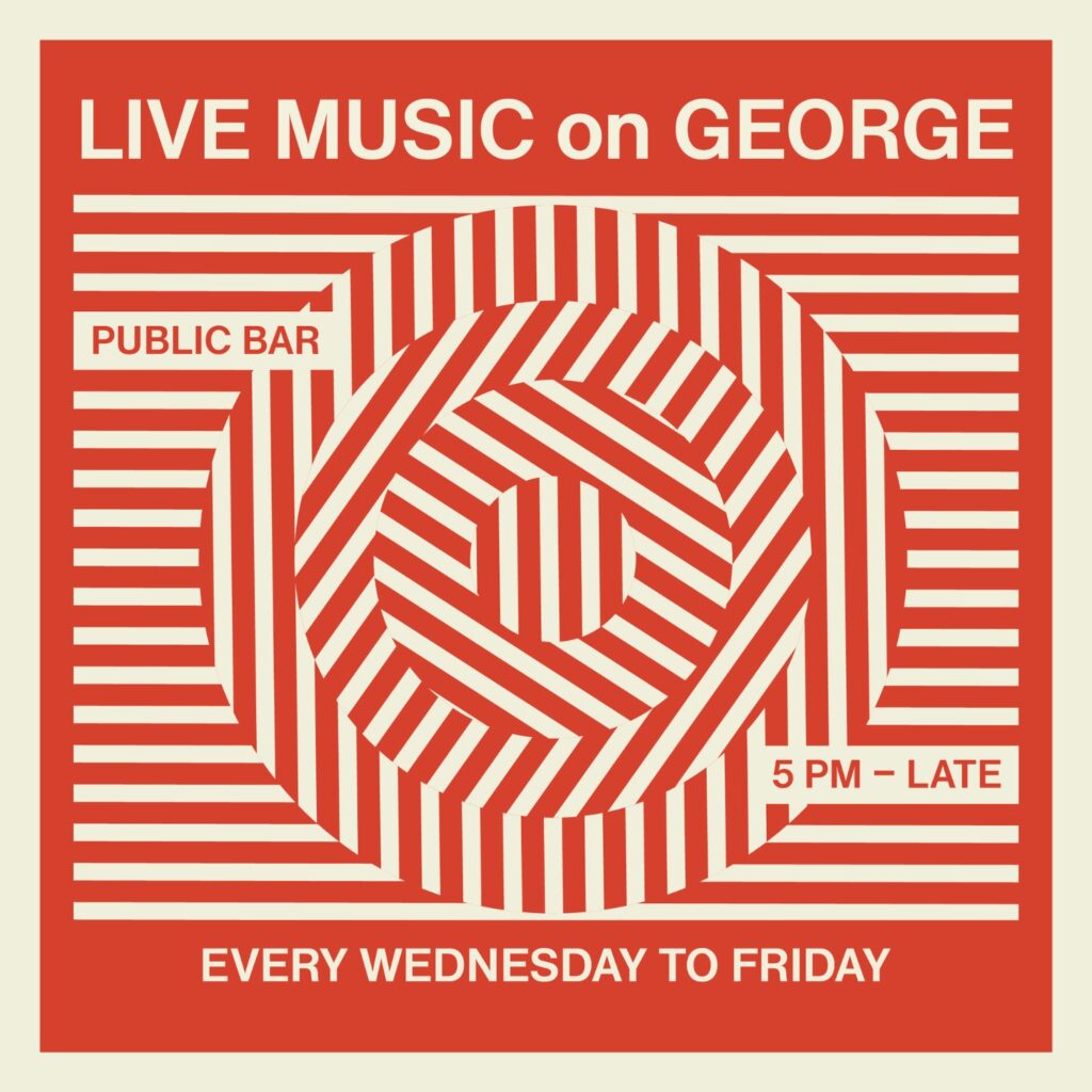 Image of a promotional tile for live music at Jacksons on George in the Sydney CBD.