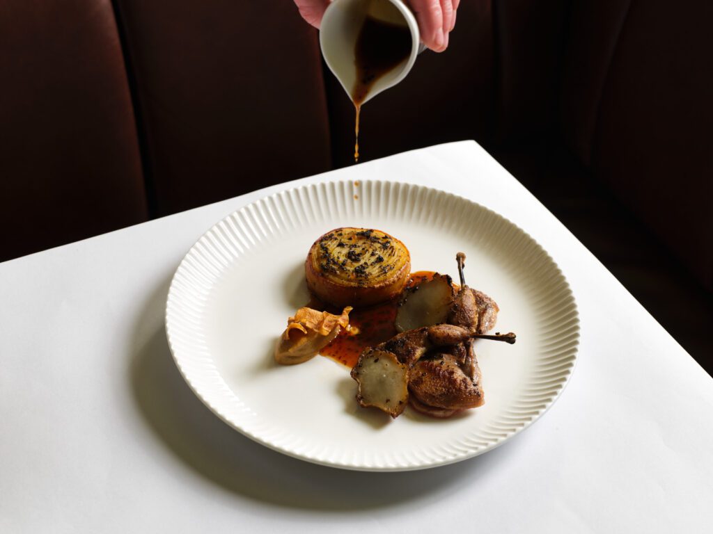 Whole Mandalong Valley Quail, jerusalem artichoke, potato galette, black truffle